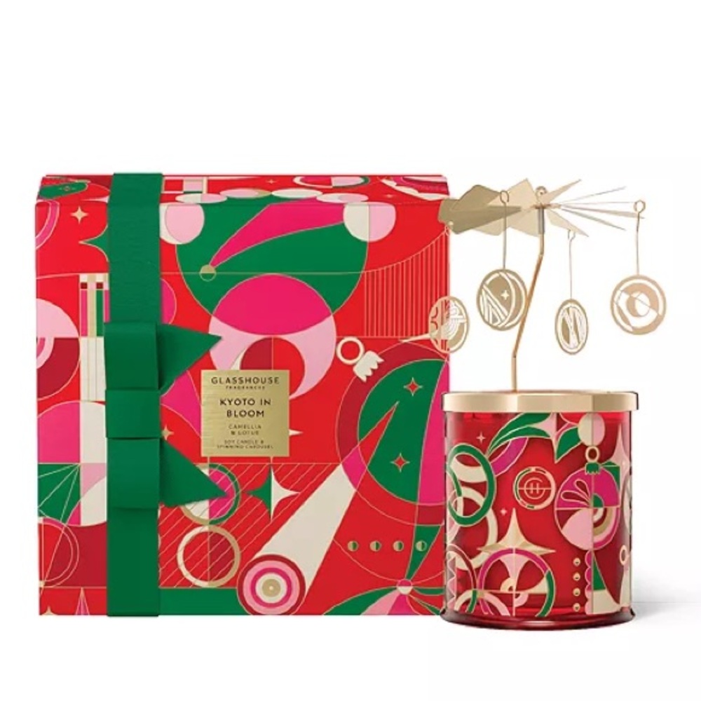 Glasshouse Kyoto In Bloom Camellia & Lotus Candle with Carousel Gift Set